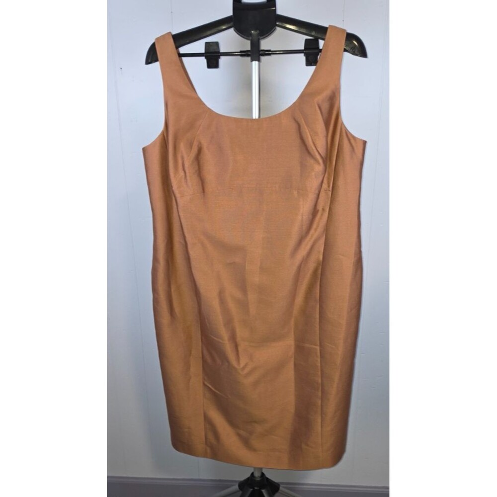 Talbots Woman Bronze Brown Silk Cotton Sheath Dress Size 16W